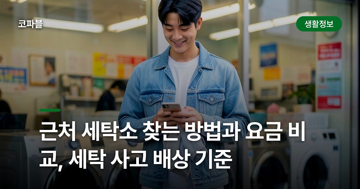 근처 세탁소 찾는 방법과 요금 비교, 세탁 사고 배상 기준