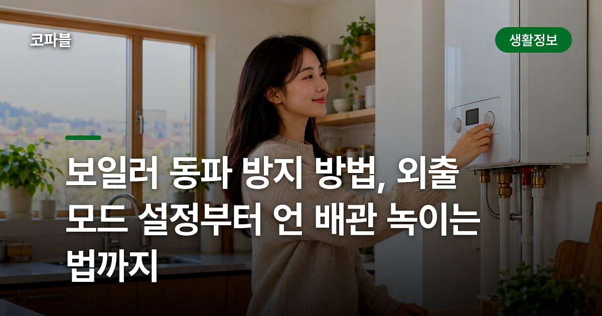 보일러 동파 방지 방법, 외출 모드 설정부터 언 배관 녹이는 법까지